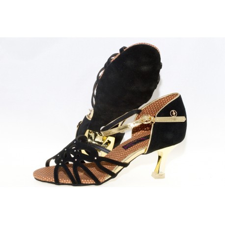 Chaussures Latines ADS REAL DANCE Femme Suédine Or