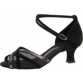 Chaussure de danse résille noir argenté pour pieds fins - DIAMANT
