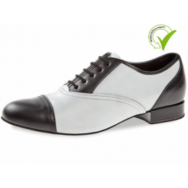 Chaussure de danse homme cuir noir et blanc 077-025-027