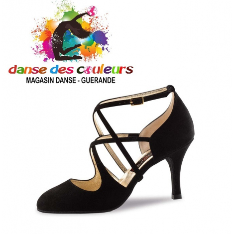 Chaussures de danse latine - Noir pailleté