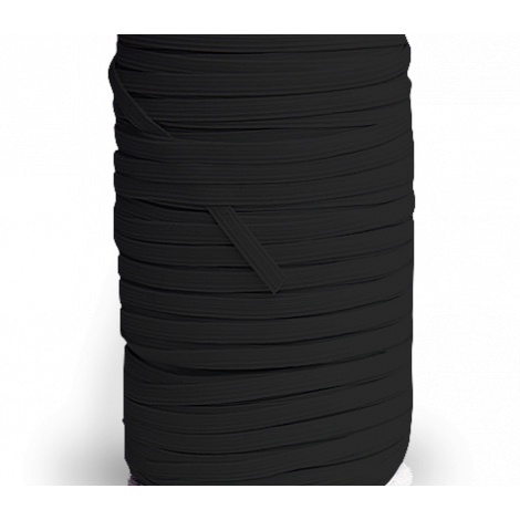 Elastique plat noir 10 mm - MERLET
