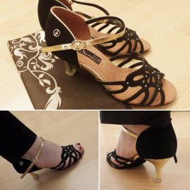 Chaussures Latines ADS REAL DANCE Femme Suédine Or