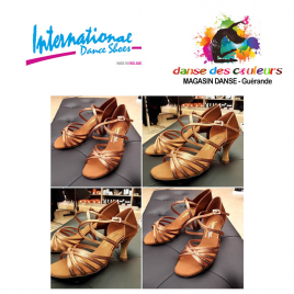 Chaussures latines Satin chair et brillants FLAVIA-IDS