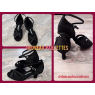 Chaussure danse latine cuir python noir-DIAMANT
