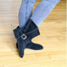 Bottines basses nubuck avec boucle-LEO