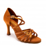 Chaussures latines Satin chair et brillants FLAVIA-IDS