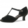 Chaussure de danse nubuck noir STRASS sur bride salomé - DIAMANT
