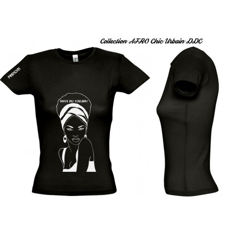 Tee shirt coton jersey FEMME Personnalisé femme Afro chic