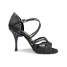 Chaussure de danse latine Glitter satin noir talon 7,5 cm - PORTDANCE