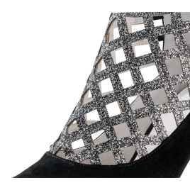 Chaussures de danse bottines en daim noir et argent- ANNA KERN