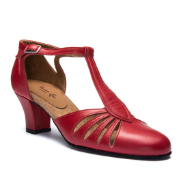 9210-Chaussures de Danses Swing Rock Cabaret rouge - RUMPF