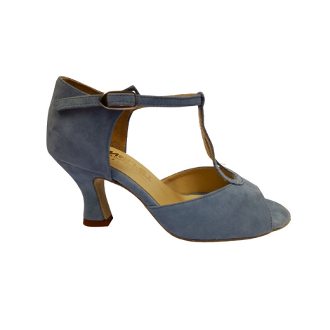 Chaussures de danse JULINE bleu gris velours MERLET