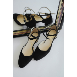 Chaussures danse fermée en nubuck noir BADRAS - MERLET