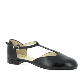 Xia / 1300-001 - Chaussure de danse en cuir noir talon bas - MERLET