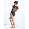 Justaucorps Décolleté en V & Dos en Mesh Ballet Rosa River