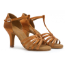 2368 BD DANCE Chaussures latines satin tan femme talon 7,5 cm