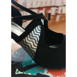 19/12-Chaussures LIDMAG résille noir talon 7 cm