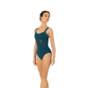 Justaucorps mesh teal BLOCH à bretelles larges à imprimés L1297