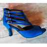 7/79 LIDMAG Chaussures bottines de kizomba nubuck bleu roi 7 cm
