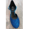 Chaussures danse de salon LIDMAG 4/56 glitter pailleté bleu 5 cm