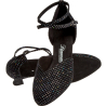 105-068-155-DIAMANT-Chaussure danse de salon bout fermé nubuck noir pailletée-Talon 5 cm