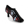 Chaussure d'entrainement latine salon jacquart bleu rouge-DIAMANT 207-077
