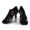 Chaussure d'entrainement latine salon jacquart bleu rouge-DIAMANT 207-077