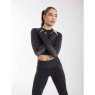 6628 INTERMEZZO Crop top femme manches longue résille lycra