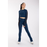 6628 INTERMEZZO Crop top femme manches longues BLEU AZUL