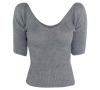 Pull court échauffement tricot Intermezzo 6070 gris