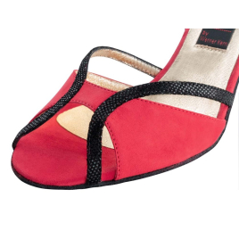 Chaussures de Danse Nubuck rouge et cuir COSIMA - NUEVA EPOCA