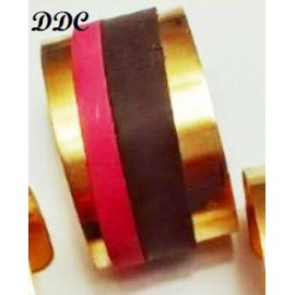 Bracelet Manchette or Chic&Choc cuir: version rouge