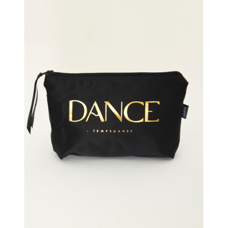 TROUSSE DE MAQUILLAGE satin noir logo or- SALEM DANCE