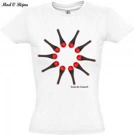 Tee Shirt Coton Blanc/Gris FEMME 'SUNNY DAY'
