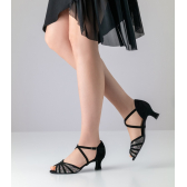 ELLIE 55 - WERNER KERN-Chaussures danse latine suède noir pailleté multicolore