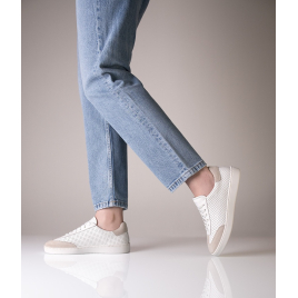 7020 SUNY Werner KERN - Basket femme beige et blanc
