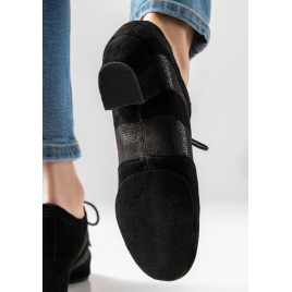 002-35 Sandrine-ANNE KERN-Chaussures d'entrainement pailletée nubuck noir