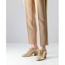 007-35 Sandrine-ANNE KERN-Chaussures d'entrainement pailletée beige or