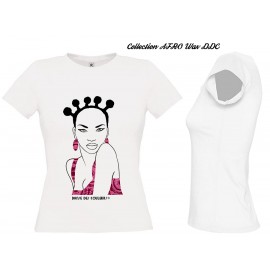 Tee Shirt Femme AFRO CHIC WAX Bordeaux